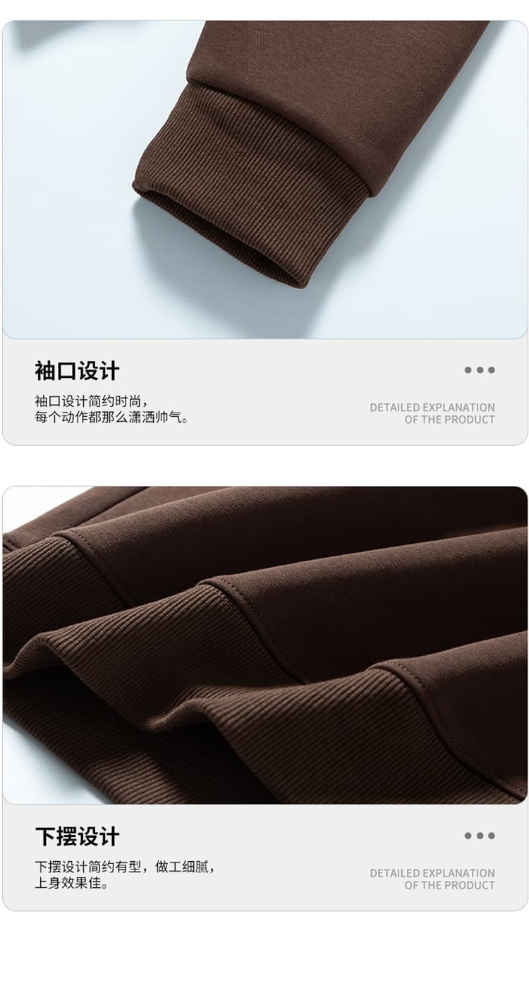 실사 2025 가을 겨울 새로운 스탠드 칼라 하프 지퍼 후드티 남자 루즈핏 편안함 조수 브랜드 캐주얼 다용도 구조 섹션 상세 이미지 19