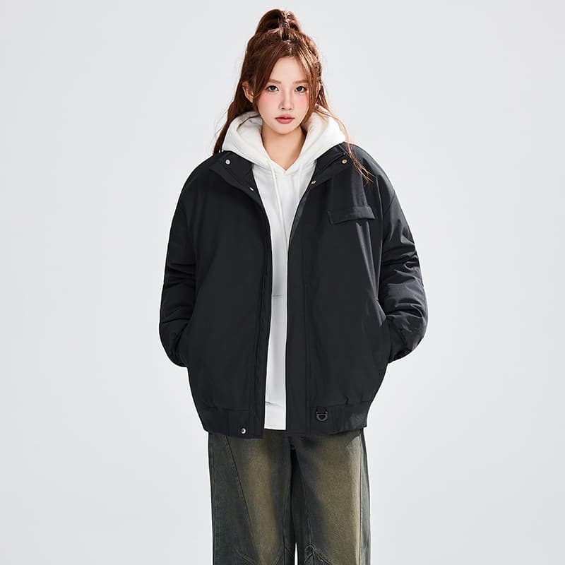 2025 겨울 새로운 면 의류 여성 스탠드 칼라 루즈핏 캐주얼 다용도 두꺼운 패딩 재킷 목화 진딧물 보온 재킷 이미지 3