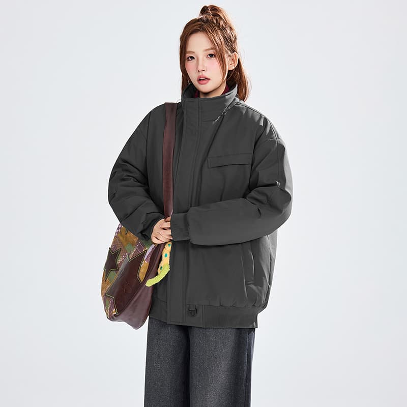 2025 겨울 새로운 면 의류 여성 스탠드 칼라 루즈핏 캐주얼 다용도 두꺼운 패딩 재킷 목화 진딧물 보온 재킷 이미지 5