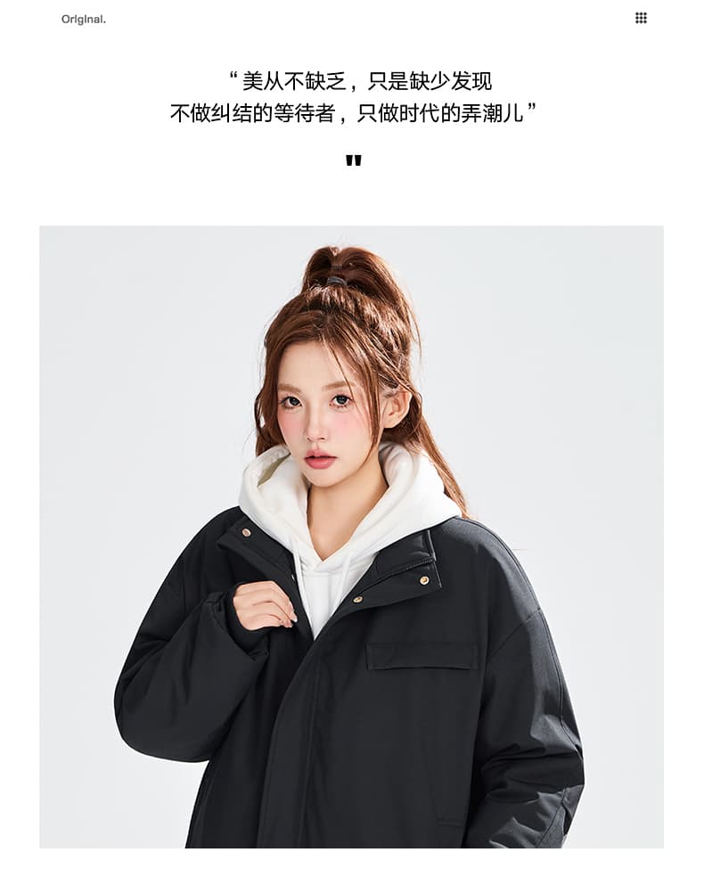 2025 겨울 새로운 면 의류 여성 스탠드 칼라 루즈핏 캐주얼 다용도 두꺼운 패딩 재킷 목화 진딧물 보온 재킷 상세 이미지 2