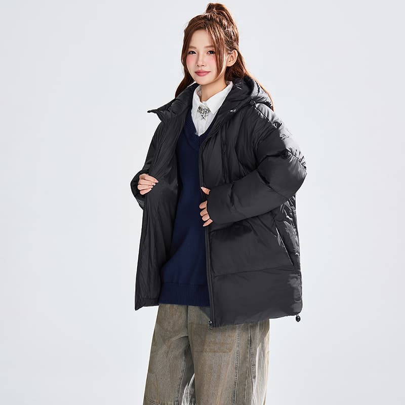 겨울 의류 조수 브랜드 보온 면 의류 후드 루즈핏 핏 스타일 캐주얼 다용도 두꺼운 패딩 재킷 목화 진딧물 방한 재킷 남자 이미지 5