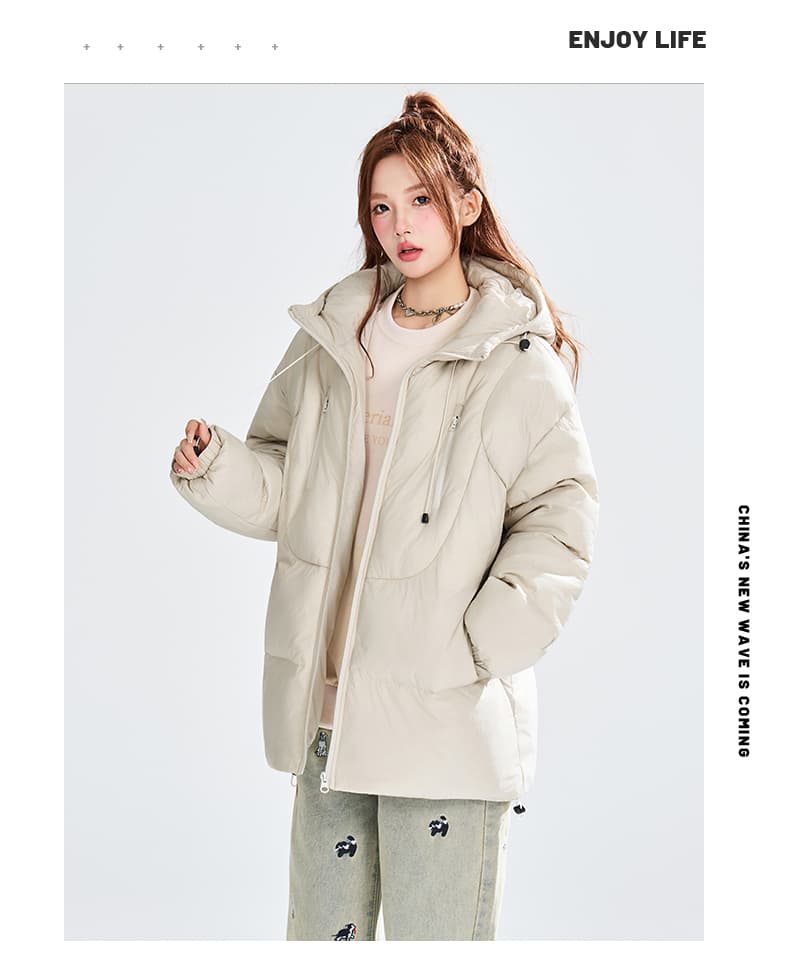 겨울 의류 조수 브랜드 보온 면 의류 후드 루즈핏 핏 스타일 캐주얼 다용도 두꺼운 패딩 재킷 목화 진딧물 방한 재킷 남자 상세 이미지 24