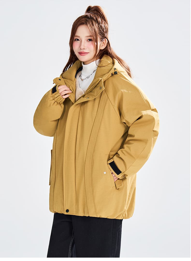 겨울 의류 조수 브랜드 후드 면 의류 캐주얼 루즈핏 핏 스타일 두꺼운 패딩 재킷 목화 진딧물 보온 감기 예방 패치워크 면 옷 상세 이미지 21