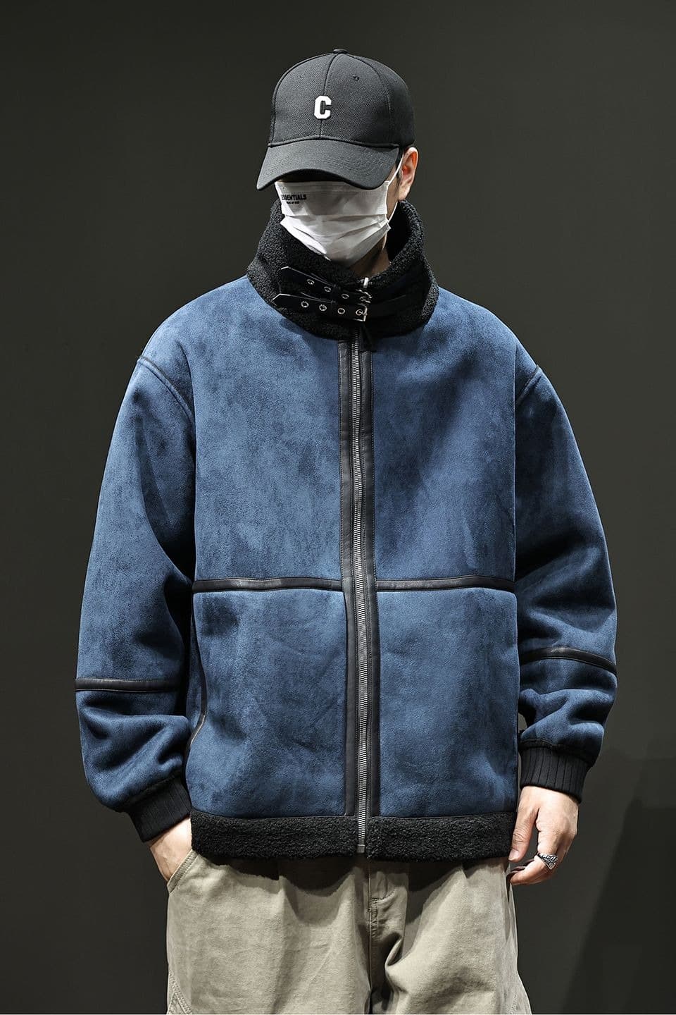 양면 착용 양털 플리스 폴로 칼라 재킷 겨울 새로운 두꺼운 남성 의류 보온 면 옷 재킷 이미지 6
