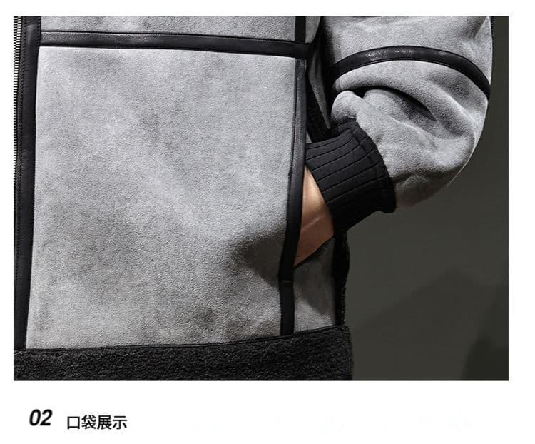 양면 착용 양털 플리스 폴로 칼라 재킷 겨울 새로운 두꺼운 남성 의류 보온 면 옷 재킷 상세 이미지 18