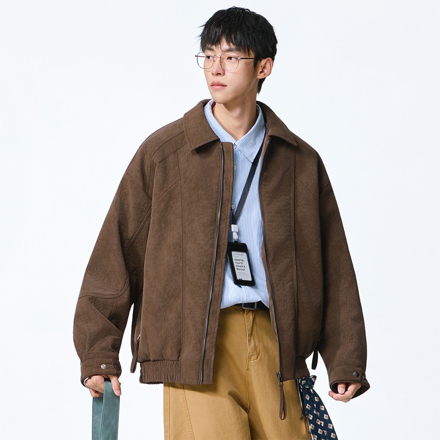 겨울 보온 아메리칸 레트로 PU 가죽 폴로 칼라 재킷 남자 조수 브랜드 고급 센스 다용도 캐주얼 재킷 면 의류 이미지 4