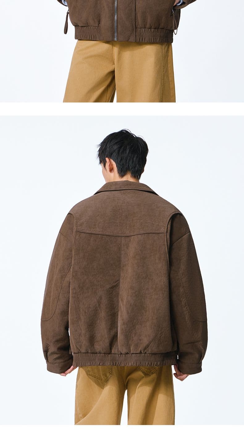 겨울 보온 아메리칸 레트로 PU 가죽 폴로 칼라 재킷 남자 조수 브랜드 고급 센스 다용도 캐주얼 재킷 면 의류 상세 이미지 13