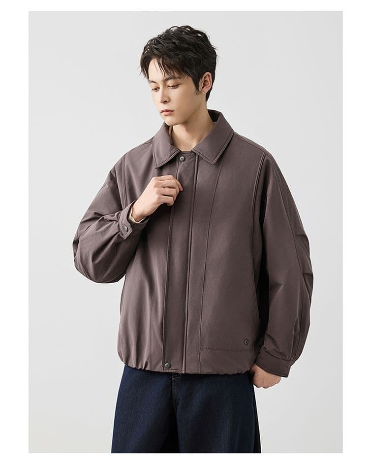 새로운 국가 표준 90 플러시 겨울 폴로 칼라 단색 보온 다운 재킷 남성 미니멀리즘 다용도 새로운 레트로 재킷 상세 이미지 12