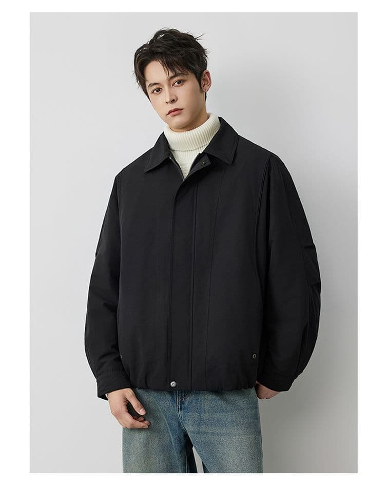 새로운 국가 표준 90 플러시 겨울 폴로 칼라 단색 보온 다운 재킷 남성 미니멀리즘 다용도 새로운 레트로 재킷 상세 이미지 16