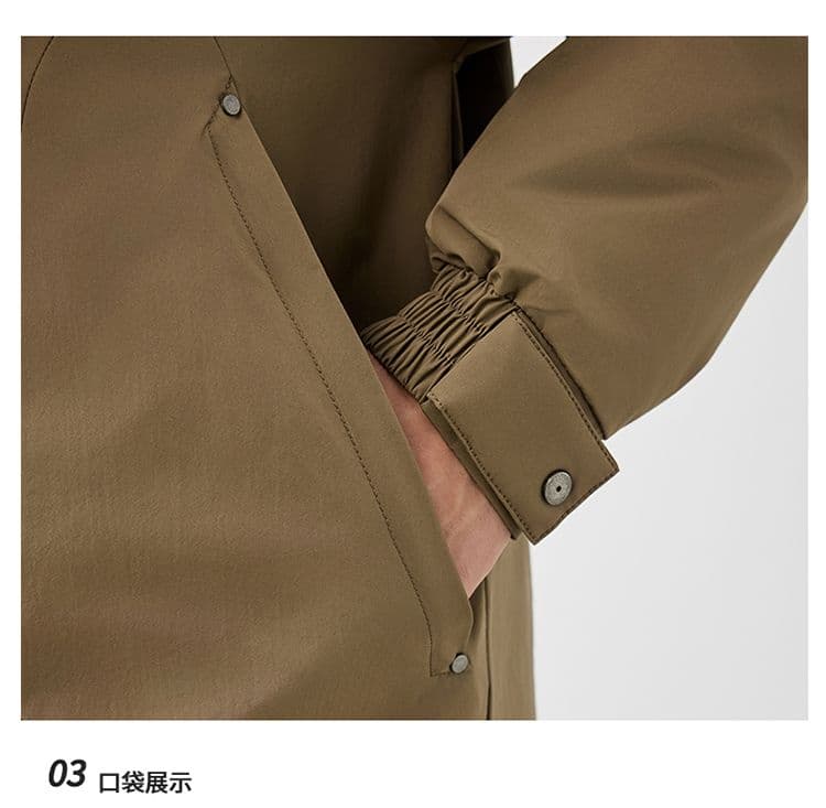 새로운 국가 표준 90 플러시 후드 중간 길이 다운 외투 남자 루즈핏 보온 겨울 감기 예방 미니멀리즘 코트 상세 이미지 21