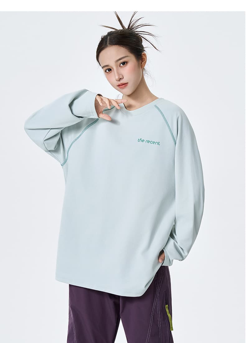 실사 새로운 긴팔 티셔츠 남녀 무거운 양면 디 상마 루즈핏 캐주얼 라운드 넥 조수 브랜드 풀오버 t 상세 이미지 24