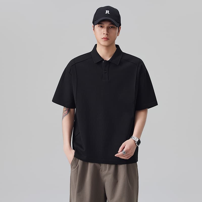 실사 2026 여름 새로운 구조 설계 반팔 POLO 셔츠 남자 캐주얼 다용도 루즈핏 폴로 칼라 반소매 맨위 이미지 5