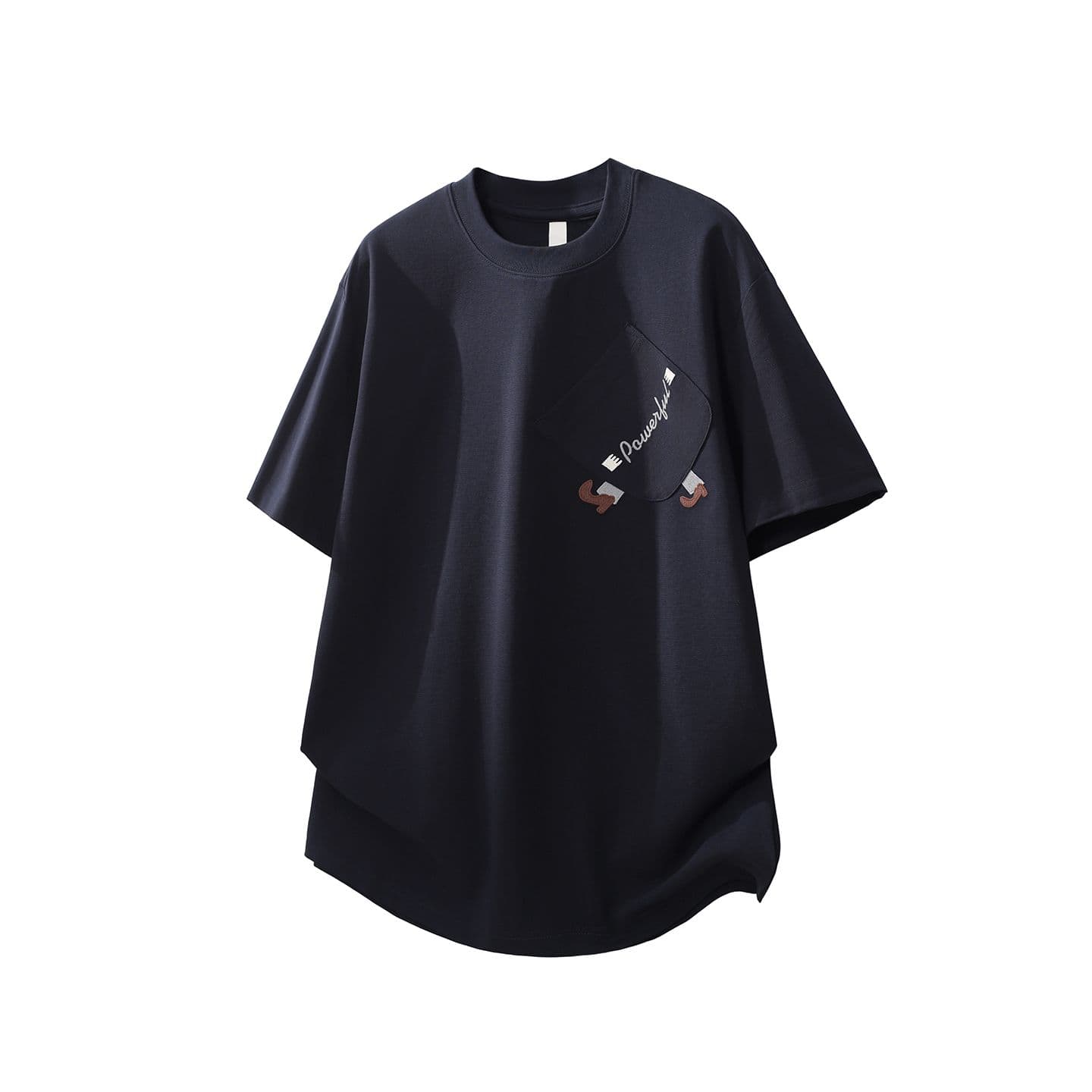 실사 2026 여름 새로운 반팔 티셔츠 남자 일본식 레트로 자수 주머니 티셔츠 다용도 조수 브랜드 티셔츠 이미지 2