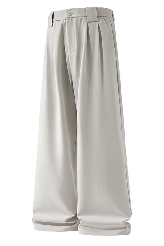 실사 2026 여름 새로운 스트레이트 넓은 다리 정장 바지 남자 오래된 돈 바람 저항 주름 더블 Pleat 비즈니스 출퇴근 긴 바지 이미지 6