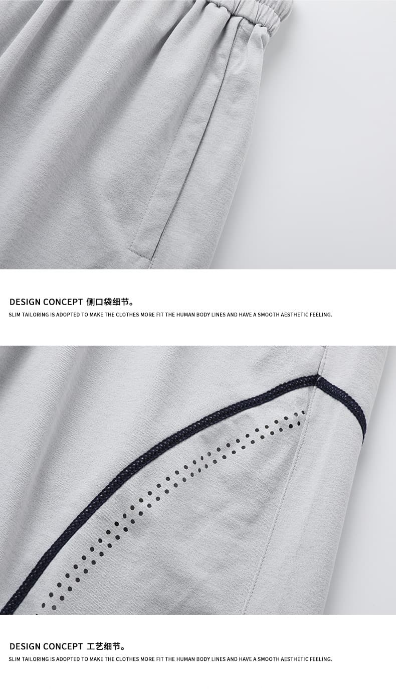 실사 여름 새로운 캐주얼 스포츠 슈트 남자 라운드 넥 티셔츠 반바지 투피스 세트 미니멀리즘 출퇴근 다용도 세트 상세 이미지 18
