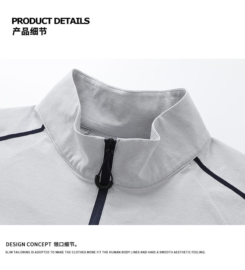 실사 여름 새로운 캐주얼 스포츠 슈트 스탠드 칼라 하프 지퍼 티셔츠 반바지 투피스 세트 미니멀리즘 출퇴근 다용도 상세 이미지 15