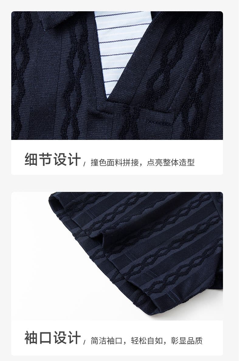 실사 2026 새로운 여름 조수 브랜드 반팔 티셔츠 남자 미니멀리즘 자카드 POLO 셔츠 캐주얼 일본식 폴로 칼라 동정 상세 이미지 14