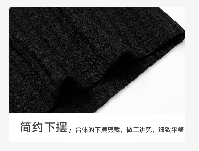 실사 2026 여름 새로운 질감 주름 헨리 칼라 반팔 티셔츠 남자 오래된 돈 바람 캐주얼 다용도 맨위 상세 이미지 14