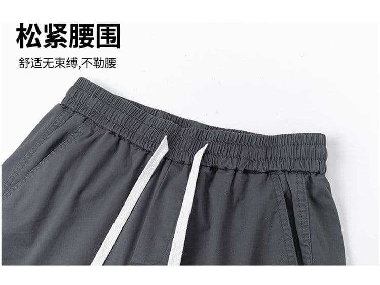 실사 2026 여름 새로운 순면 워싱 워크웨어 팬츠 루즈핏 스트레이트 와이드 레그 팬츠 캐주얼 반바지 오부 바지 남자 상세 이미지 5