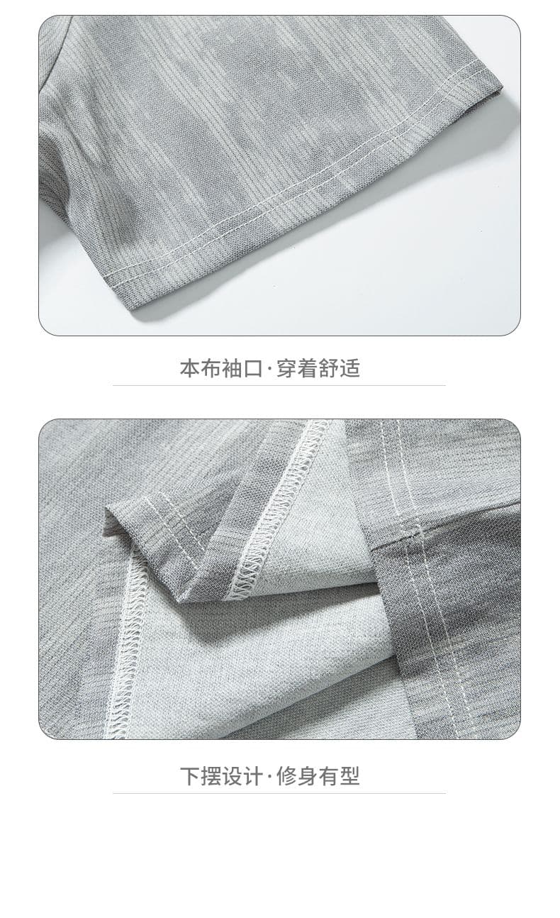 실사 여름 새로운 오래된 돈 바람 익스트림 제인 아마 통기성 얇은 헨리 POLO 칼라 반팔 티셔츠 남자 상세 이미지 13