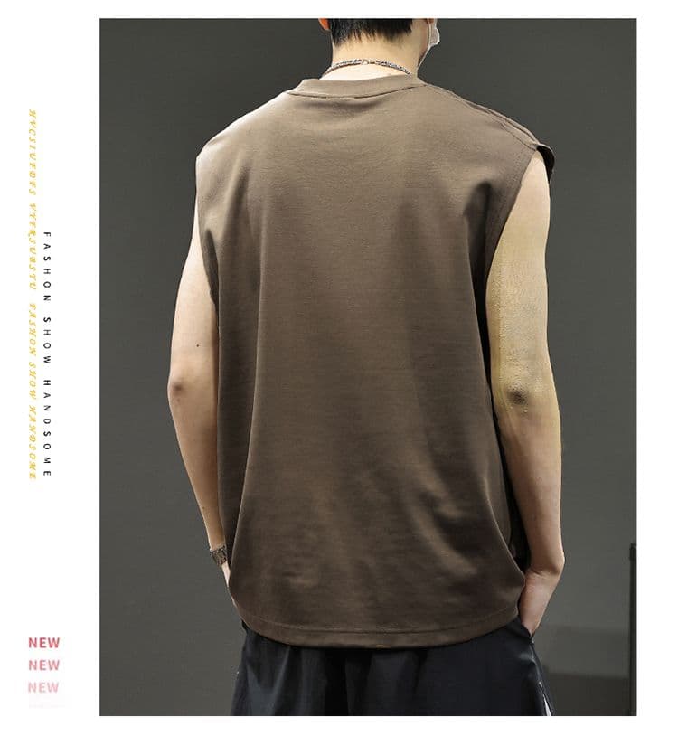 실사 여름 모달 젤리 면 차가운 센스 7a 항균 조끼 남자 루즈핏 다용도 통기성 빅 사이즈 어깨 조끼 상세 이미지 7