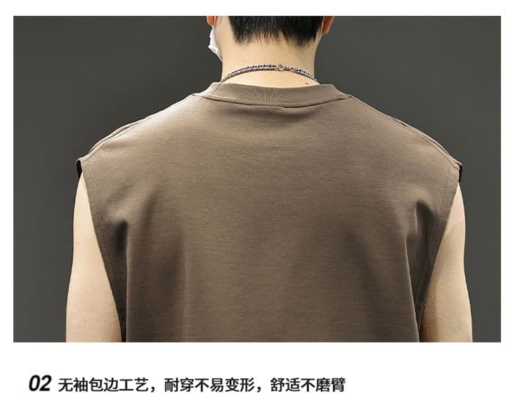 실사 여름 모달 젤리 면 차가운 센스 7a 항균 조끼 남자 루즈핏 다용도 통기성 빅 사이즈 어깨 조끼 상세 이미지 26