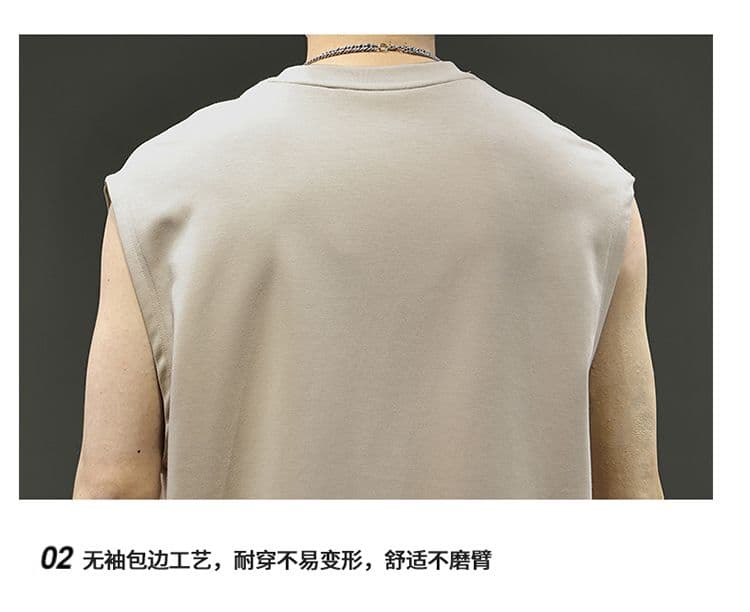 실사 2026 여름 새로운 모달 젤리 면 차가운 센스 7a 항균 캐주얼 민소매 반팔 티셔츠 조끼 남자 상세 이미지 34