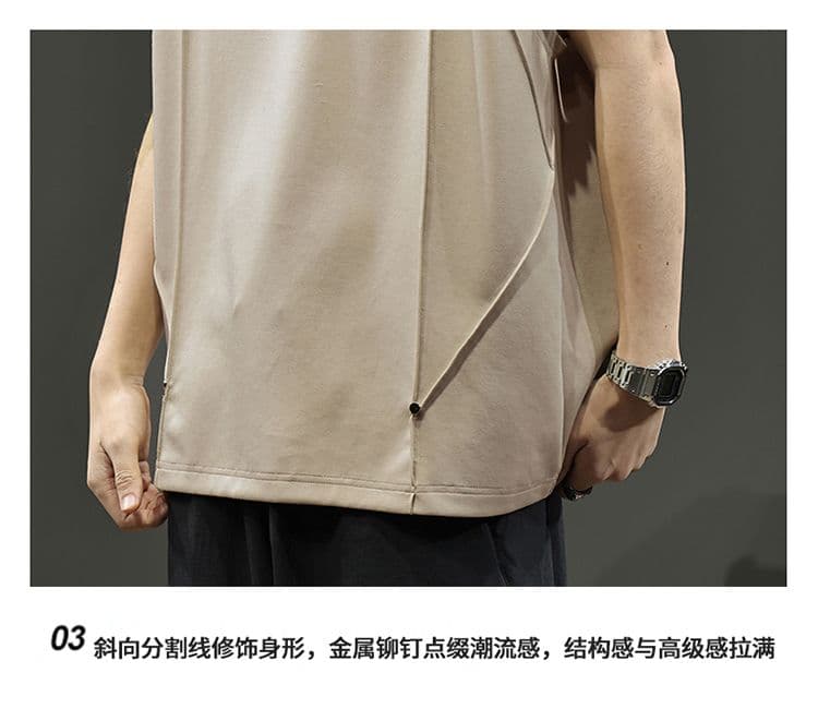 실사 2026 여름 새로운 모달 젤리 면 차가운 센스 7a 항균 캐주얼 민소매 반팔 티셔츠 조끼 남자 상세 이미지 35