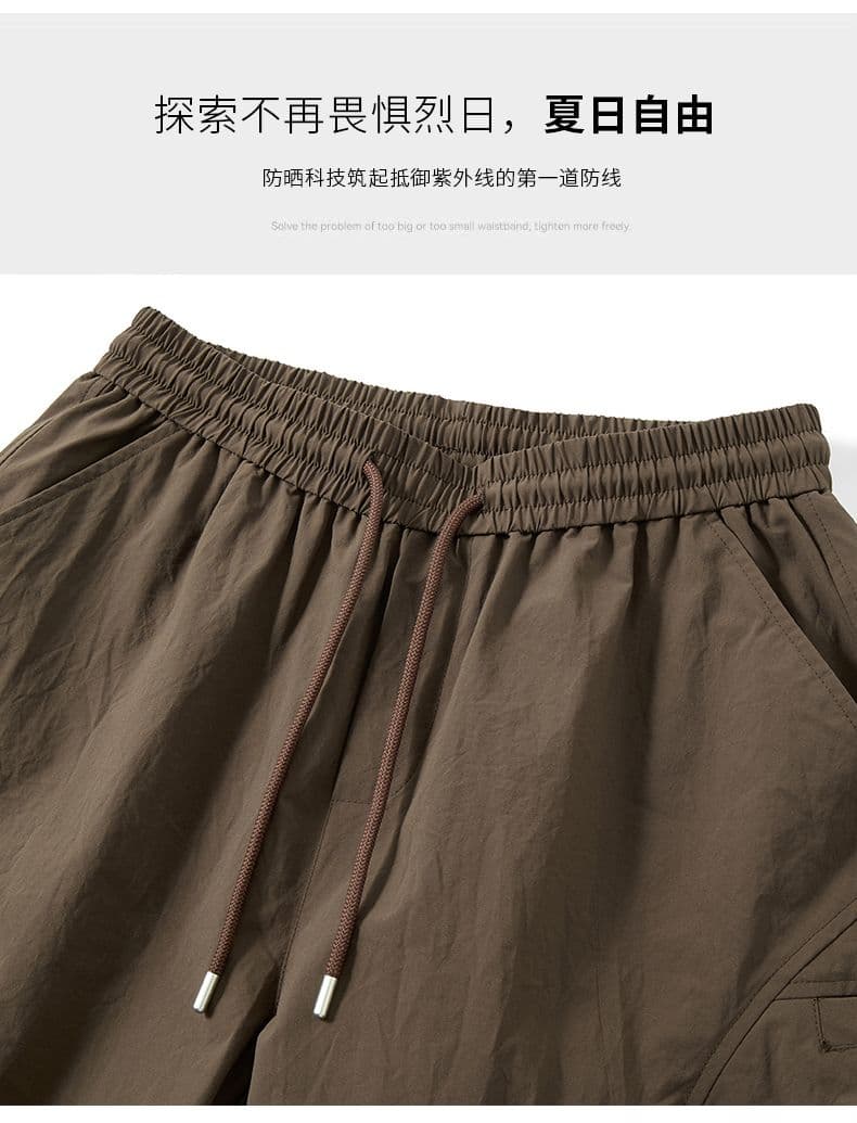 실사 여름 새로운 아메리칸 조수 브랜드 빅 포켓 펌프 로프 워크웨어 반바지 남자 얼음 실크 속도 건조한 산계 오부 바지 상세 이미지 8