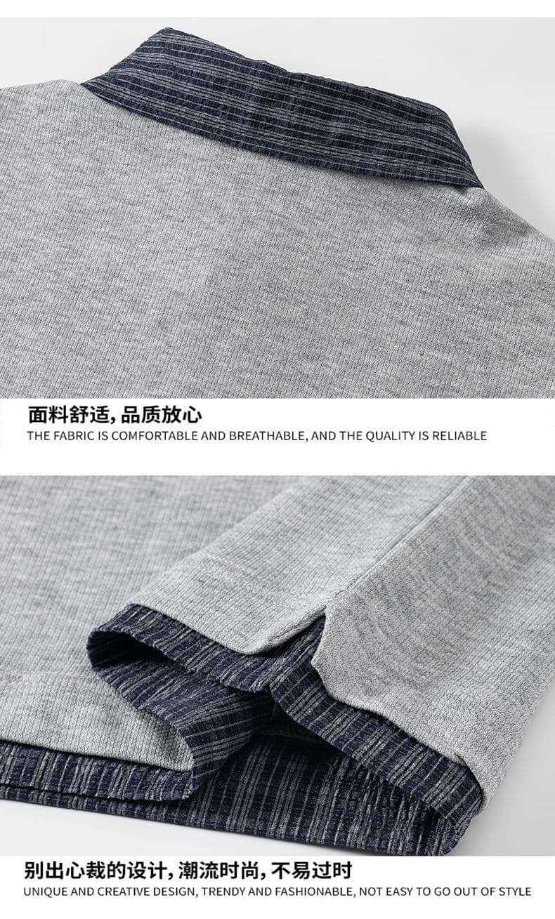 실사 여름 새로운 아메리칸 하프 지퍼 반팔 티셔츠 남자 페이크 레이어드 셔츠 칼라 polo 반소매 동정 상세 이미지 10