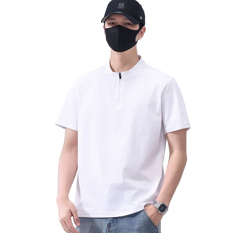 실사 2026 새로운 새로운 얼음 실크 야외 하프 지퍼 반팔 티셔츠 남자 미니멀리즘 다용도 속도 건조한 티셔츠 이미지 5