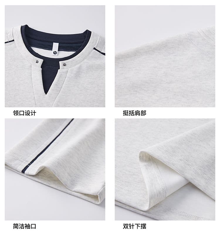 실사 여름 새로운 트렌드 페이크 레이어드 반팔 티셔츠 남자 루즈핏 다용도 V넥 디자인 신축성 편안함 티셔츠 상세 이미지 5