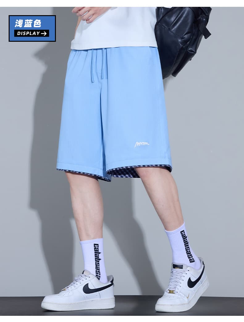 실사 여름 새로운 양이온 패치 오부 바지 남자 루즈핏 다용도 미니멀리즘 자수 캐주얼 반바지 상세 이미지 12