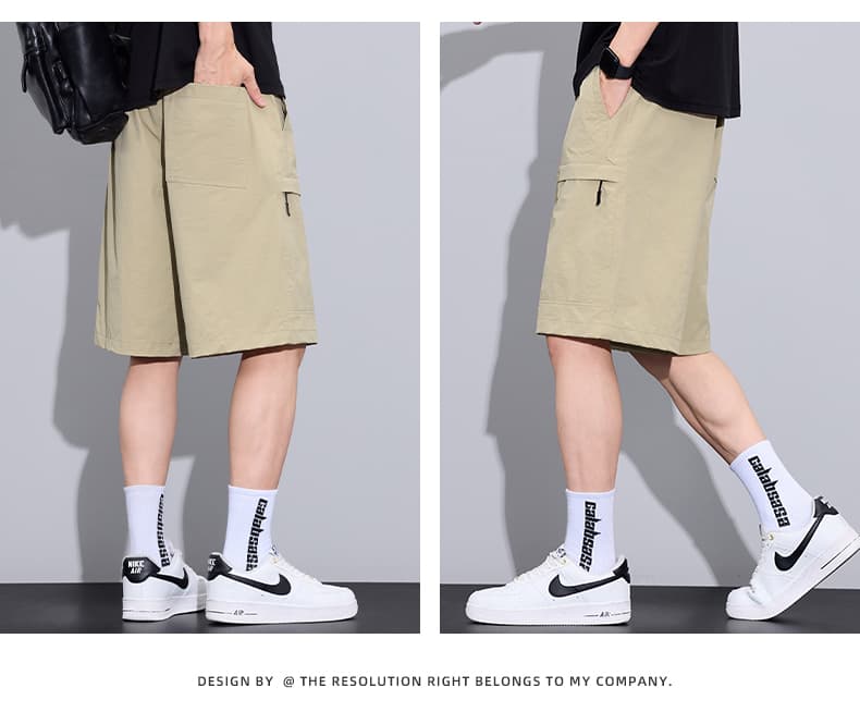 실사 여름 새로운 나일론 속도 건조한 워크웨어 5 점 캐주얼 바지 남자 루즈핏 다용도 차가운 센스 신축성 운동 반바지 상세 이미지 14