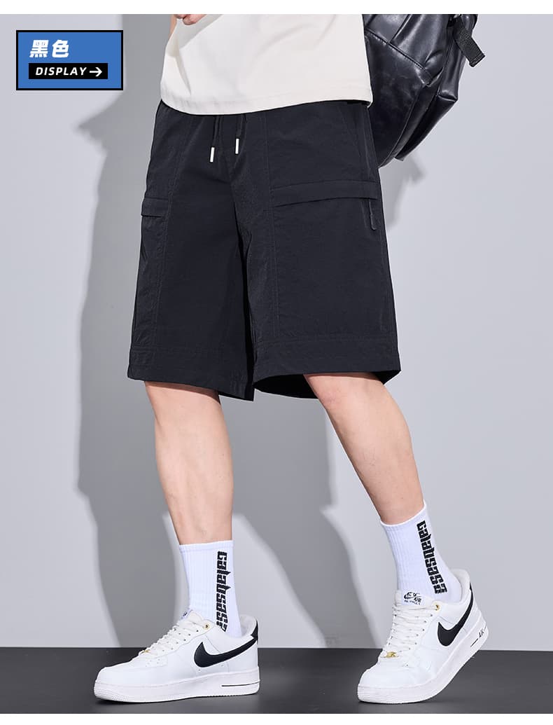 실사 여름 새로운 나일론 속도 건조한 워크웨어 5 점 캐주얼 바지 남자 루즈핏 다용도 차가운 센스 신축성 운동 반바지 상세 이미지 18