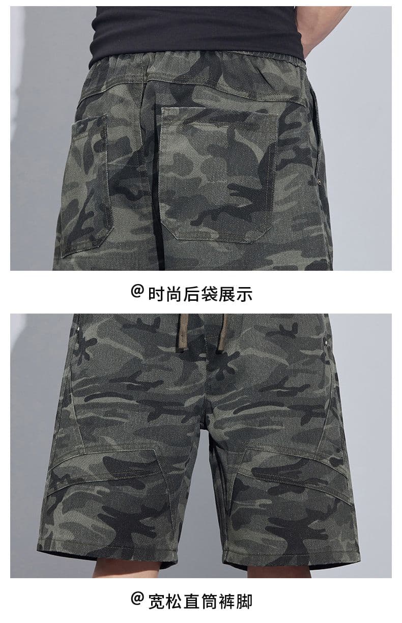 실사 여름 새로운 아메리칸 조수 브랜드 카모플라주 5 점 반바지 남자 루즈핏 다용도 캐주얼 바지 상세 이미지 14