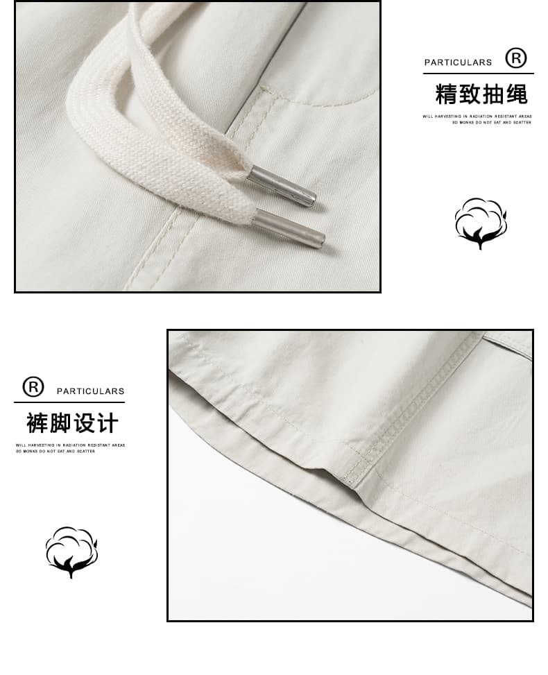 실사 여름 새로운 순면 워크웨어 반바지 남자 루즈핏 다용도 편안함 허리밴드 빅 포켓 캐주얼 오부 바지 상세 이미지 6