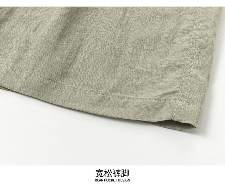 실사 여름 새로운 아마 라이 경기 서울 허리밴드 펌프 로프 반바지 남성 오래된 돈 바람 통기성 차가운 센스 오부 바지 상세 이미지 14
