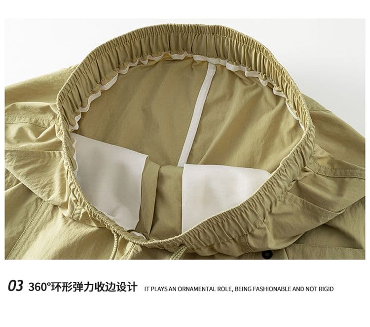 실사 여름 얇은 스타일 높음 거리 워크웨어 반바지 남자 시도 주머니 캐주얼 얼음 실크 오부 바지 상세 이미지 28