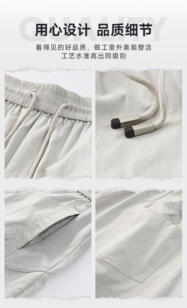 실사 아메리칸 cleanfit 루즈핏 넓은 다리 모통이 칼 바지 남자 여름 고급 센스 다용도 캐주얼 바지 트렌디 상세 이미지 7