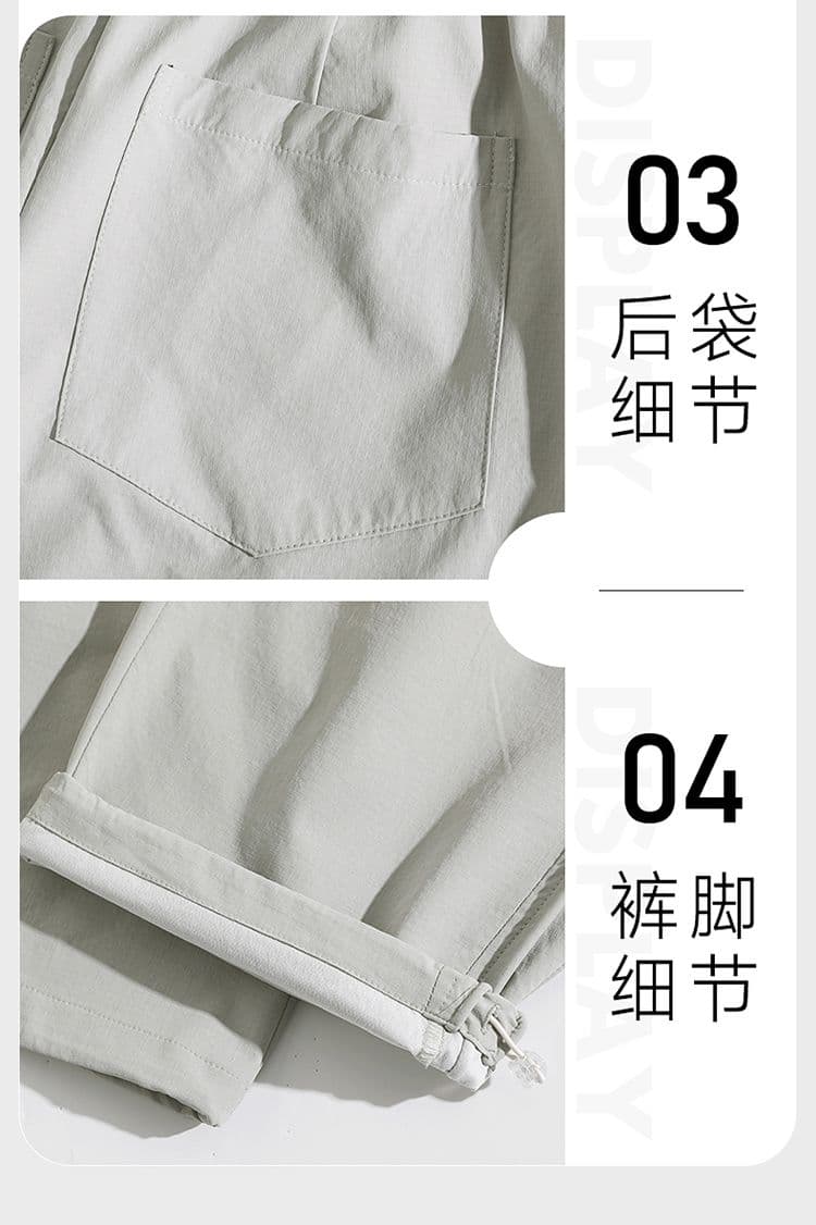 실사 아메리칸 주름 스트라이프 펌프 로프 모통이 칼 캐주얼 바지 남자 여름 조수 브랜드 레트로 센스 다용도 캐주얼 속도 건조한 바지 상세 이미지 23
