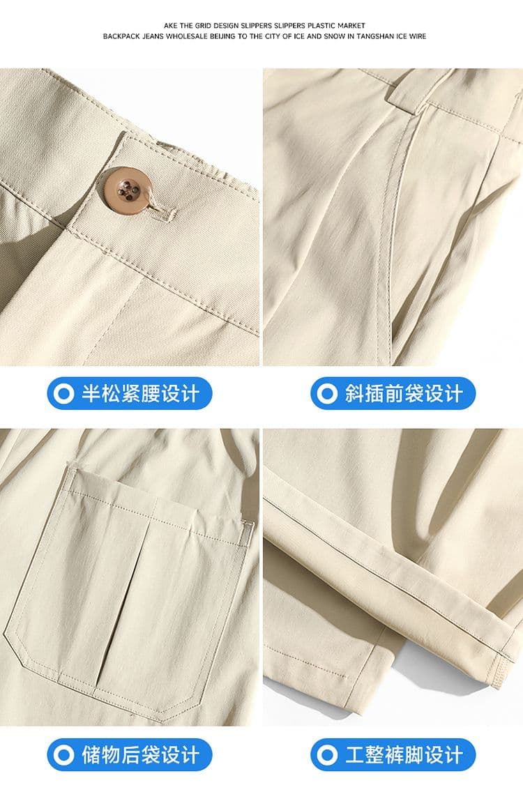 실사 아메리칸 레트로 루즈핏 모통이 칼 바지 남녀 조수 브랜드 여름 새로운 cleanfit 다용도 캐주얼 긴 바지 상세 이미지 9