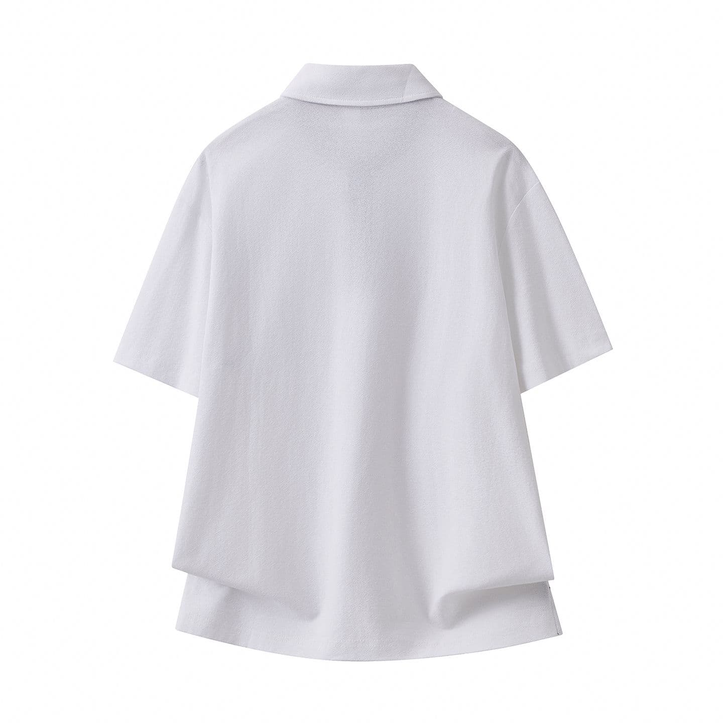 실사 여름 새로운 반팔 POLO 셔츠 남자 루즈핏 다용도 면 100% 편안함 통기성 폴로 칼라 티셔츠 남자 이미지 3