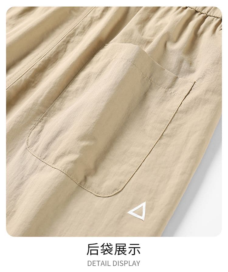 실사 여름 새로운 지퍼 카메라 가방 속도 드라이 아이스 실크 오부 바지 야외 산계 캐주얼 하프 밴딩 루즈핏 반바지 상세 이미지 18