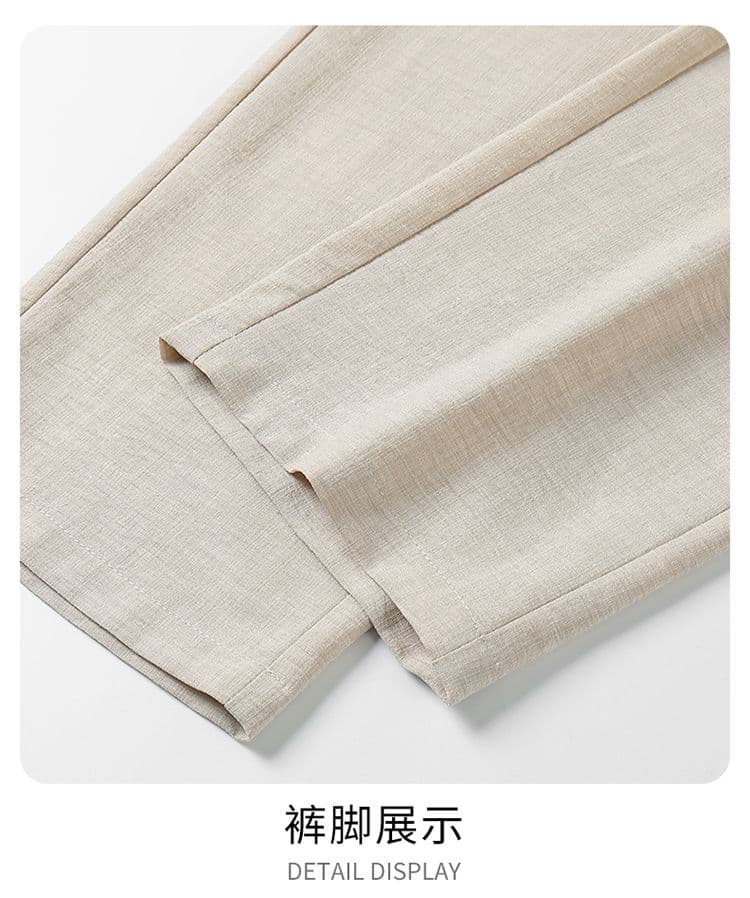 실사 여름 새로운 오래된 돈 바람 모방 마 센스 더블 색상 질감 센스 루즈핏 스트레이트 얼음 실크 9부 바지 상세 이미지 19