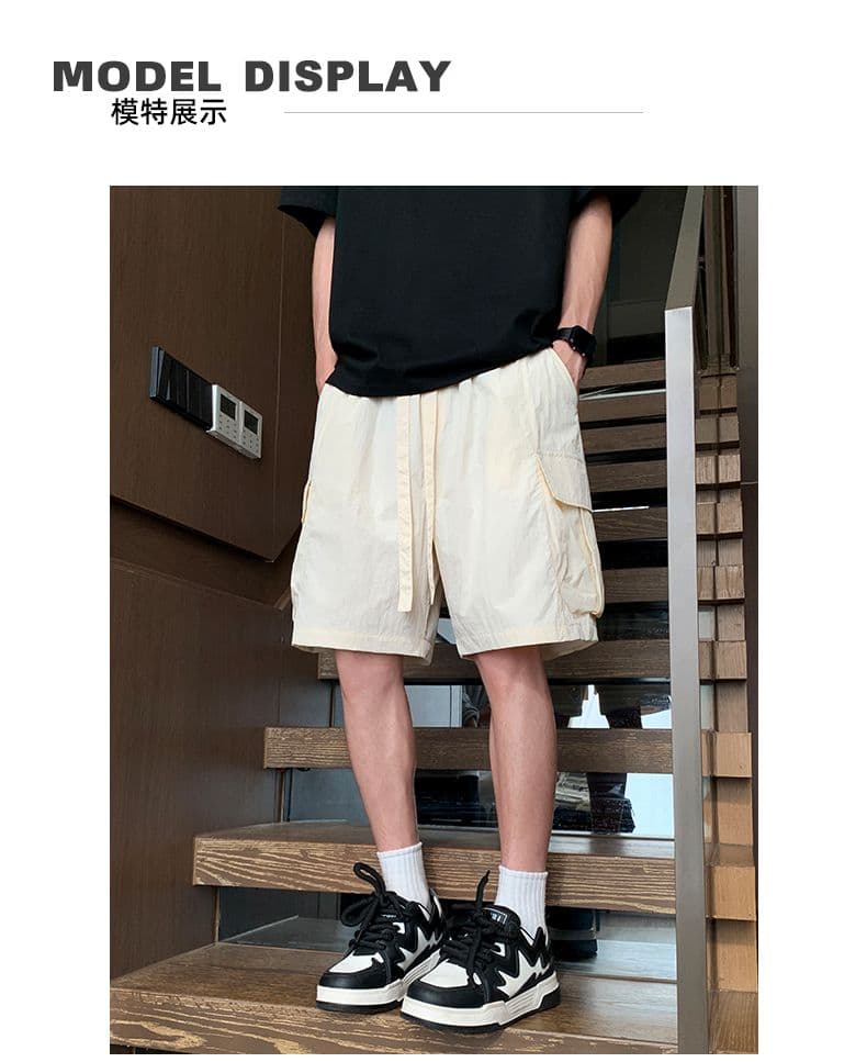 실사 여름 새로운 산계 방수 캐주얼 반바지 남자 미니멀리즘 다용도 속도 건조한 운동 바람 오부 바지 상세 이미지 6