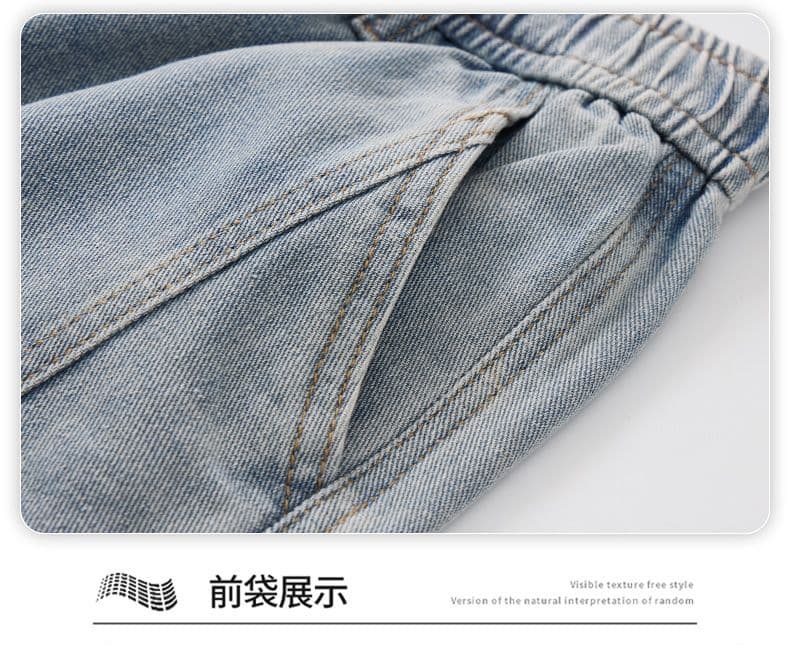 실사 여름 새로운 허리밴드 디자인 데님 반바지 남자 루즈핏 다용도 미니멀리즘 오부 바지 상세 이미지 27