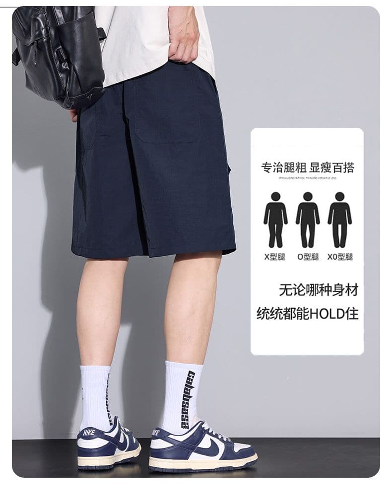 실사 여름 새로운 얼음 실크 얇은 스타일 캐주얼 반바지 남자 루즈핏 다용도 출퇴근 5 점 운동 바지 상세 이미지 4