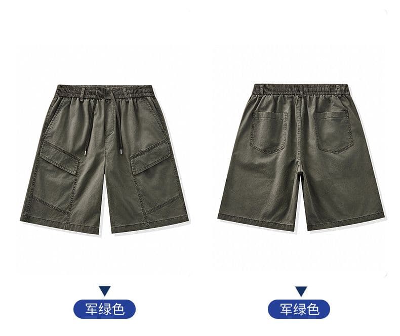 실사 여름 순면 캐주얼 반바지 남자 루즈핏 다용도 산계 출퇴근 내마모 강함 빅 포켓 오부 바지 상세 이미지 31