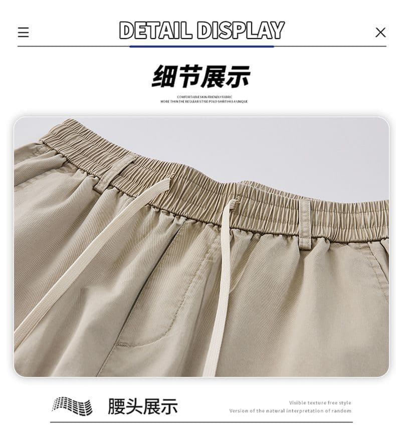 실사 여름 순면 캐주얼 반바지 남자 루즈핏 다용도 산계 출퇴근 내마모 강함 빅 포켓 오부 바지 상세 이미지 35